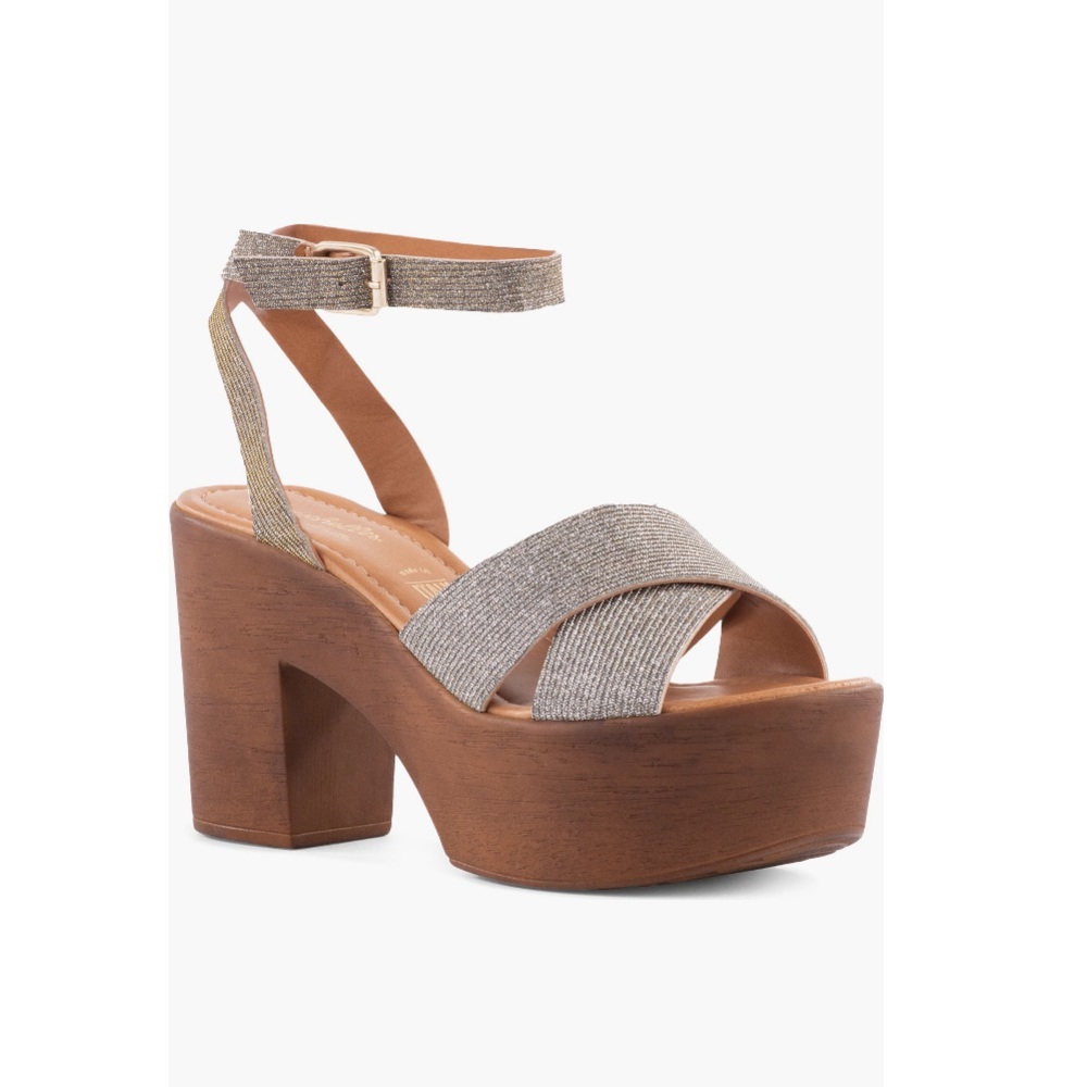 Seychelles Metallic Taupe Platform Sandals